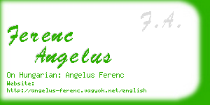 ferenc angelus business card
